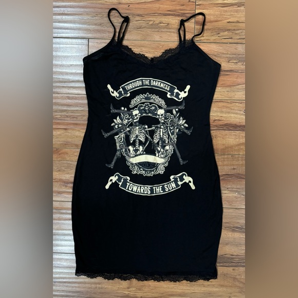 Skull Lace Cami Dress - Picture 1 of 6